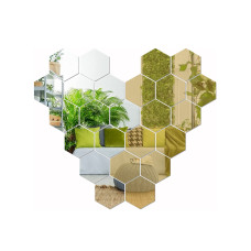 Wall Stickers, LYGZTing 24 PCS Wall Decals Mixed Pack Removable Mirror Stickers DIY Acrylic Wall Decor Hexagon Mirror Wall Stickers Non Glass Mirror for Apartment Decor Aesthetic Room Decor Halloween Decoration